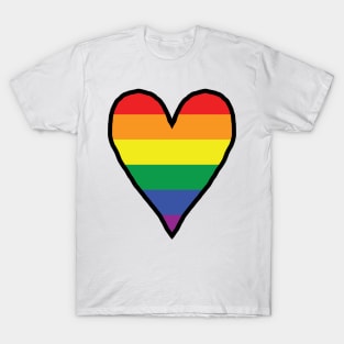 Heart Pride Stripes Valentines Day T-Shirt